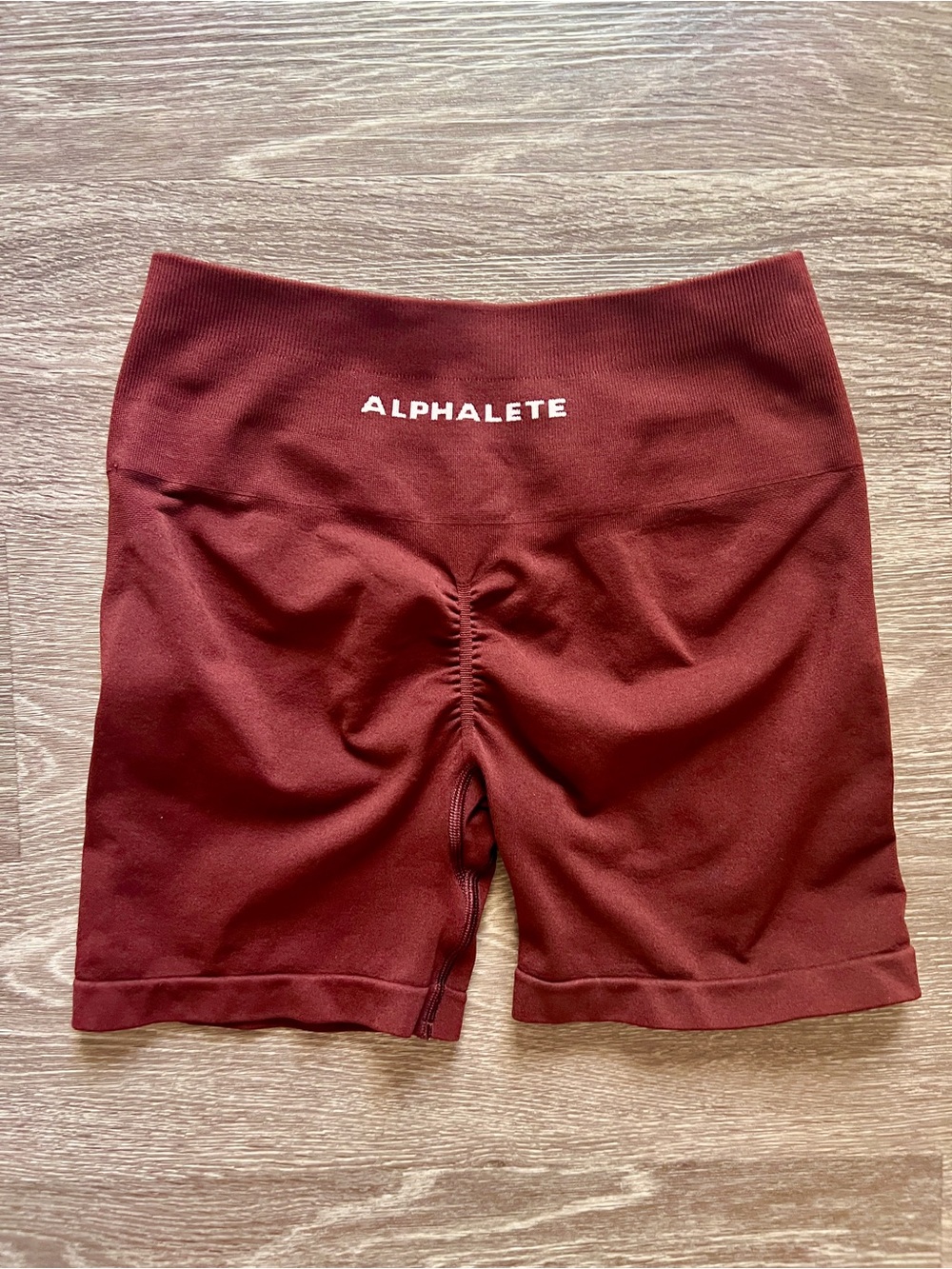 Alphalete Women's High-Rise Burgandy Shorts small